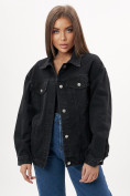 Купить Джинсовая куртка женская оверсайз черного цвета 7752Ch
