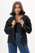 Купить Джинсовая куртка женская оверсайз черного цвета 7752Ch, фото 12