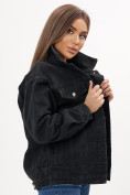 Купить Джинсовая куртка женская оверсайз черного цвета 7752Ch, фото 13