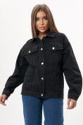 Купить Джинсовая куртка женская оверсайз черного цвета 7752Ch, фото 6