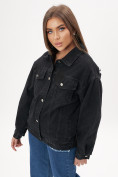 Купить Джинсовая куртка женская оверсайз черного цвета 7752Ch, фото 9