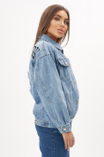 Купить Джинсовая куртка женская оверсайз синего цвета 7752S, фото 14
