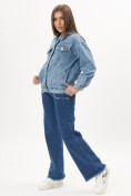 Купить Джинсовая куртка женская оверсайз синего цвета 7752S, фото 9