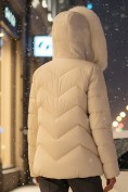 Купить Куртка зимняя женская с мехом и капюшоном тренд бежевого цвета 7759B, фото 2