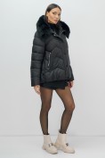 Купить Куртка зимняя женская с мехом и капюшоном тренд черного цвета 7759Ch, фото 23