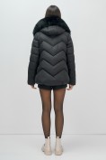 Купить Куртка зимняя женская с мехом и капюшоном тренд черного цвета 7759Ch, фото 24