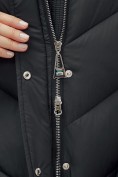 Купить Куртка зимняя женская с мехом и капюшоном тренд черного цвета 7759Ch, фото 15