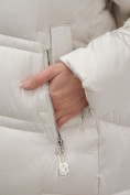 Купить Пальто зимнее утепленное с капюшоном женское бежевого цвета 7779B, фото 16