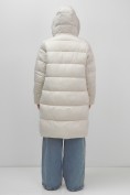 Купить Пальто зимнее утепленное с капюшоном женское бежевого цвета 7779B, фото 21
