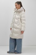 Купить Пальто зимнее утепленное с капюшоном женское бежевого цвета 7779B, фото 10