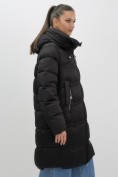 Купить Пальто зимнее утепленное с капюшоном женское черного цвета 7779Ch, фото 17