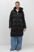 Купить Пальто зимнее утепленное с капюшоном женское черного цвета 7779Ch, фото 12