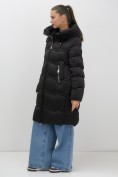 Купить Пальто зимнее утепленное с капюшоном женское черного цвета 7779Ch, фото 13
