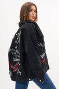 Купить Джинсовая куртка женская оверсайз черного цвета 7783Ch, фото 2
