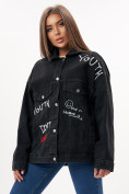 Купить Джинсовая куртка женская оверсайз черного цвета 7783Ch