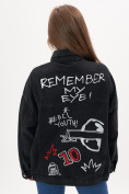 Купить Джинсовая куртка женская оверсайз черного цвета 7783Ch, фото 5