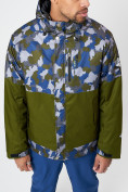 Купить Спортивная куртка мужская зимняя цвета хаки 78015Kh, фото 3