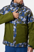 Купить Спортивная куртка мужская зимняя цвета хаки 78015Kh, фото 4