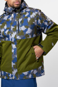 Купить Спортивная куртка мужская зимняя цвета хаки 78015Kh, фото 5