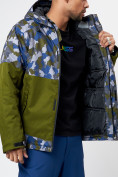 Купить Спортивная куртка мужская зимняя цвета хаки 78015Kh, фото 7