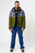 Купить Спортивная куртка мужская зимняя цвета хаки 78015Kh, фото 8