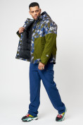 Купить Спортивная куртка мужская зимняя цвета хаки 78015Kh, фото 9