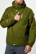 Купить Спортивная куртка мужская зимняя цвета хаки 78016Kh, фото 3