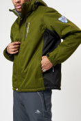 Купить Спортивная куртка мужская зимняя цвета хаки 78016Kh, фото 4
