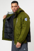 Купить Спортивная куртка мужская зимняя цвета хаки 78016Kh, фото 5