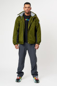 Купить Спортивная куртка мужская зимняя цвета хаки 78016Kh, фото 7