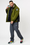 Купить Спортивная куртка мужская зимняя цвета хаки 78016Kh, фото 8