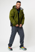 Купить Спортивная куртка мужская зимняя цвета хаки 78016Kh, фото 9