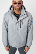 Купить Спортивная куртка мужская зимняя светло-серого цвета 78016SS, фото 4
