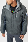 Купить Спортивная куртка мужская зимняя темно-серого цвета 78016TC, фото 2