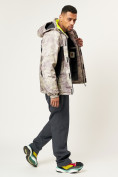 Купить Спортивная куртка мужская зимняя бежевого цвета 78018B, фото 12