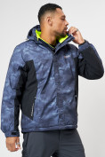 Купить Спортивная куртка мужская зимняя темно-синего цвета 78018TS