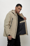 Купить Куртка молодежная мужская весенняя с капюшоном бежевого цвета 803B, фото 11