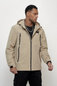 Купить Куртка молодежная мужская весенняя с капюшоном бежевого цвета 803B, фото 3