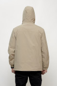 Купить Куртка молодежная мужская весенняя с капюшоном бежевого цвета 803B, фото 4
