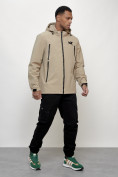 Купить Куртка молодежная мужская весенняя с капюшоном бежевого цвета 803B, фото 7