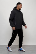 Купить Куртка молодежная мужская весенняя с капюшоном черного цвета 803Ch, фото 3