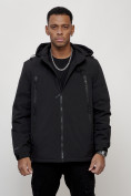 Купить Куртка молодежная мужская весенняя с капюшоном черного цвета 803Ch, фото 5