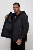 Купить Куртка молодежная мужская весенняя с капюшоном черного цвета 803Ch, фото 8