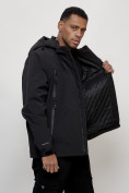 Купить Куртка молодежная мужская весенняя с капюшоном черного цвета 803Ch, фото 9
