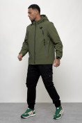 Купить Куртка молодежная мужская весенняя с капюшоном цвета хаки 803Kh, фото 10