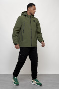 Купить Куртка молодежная мужская весенняя с капюшоном цвета хаки 803Kh, фото 11