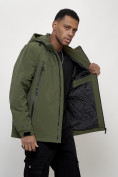 Купить Куртка молодежная мужская весенняя с капюшоном цвета хаки 803Kh, фото 15