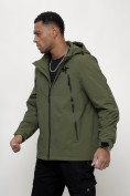 Купить Куртка молодежная мужская весенняя с капюшоном цвета хаки 803Kh, фото 2