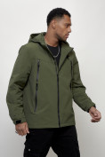 Купить Куртка молодежная мужская весенняя с капюшоном цвета хаки 803Kh, фото 3