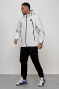 Купить Куртка молодежная мужская весенняя с капюшоном светло-серого цвета 803SS, фото 11